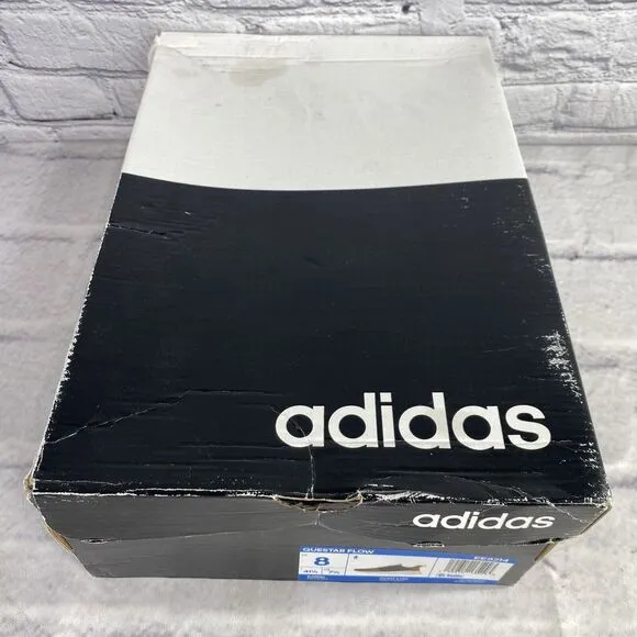Adidas Cloudfoam Questar Flow Mens Size‎ 8 EE8214 Black Gold Running Shoes W/Box