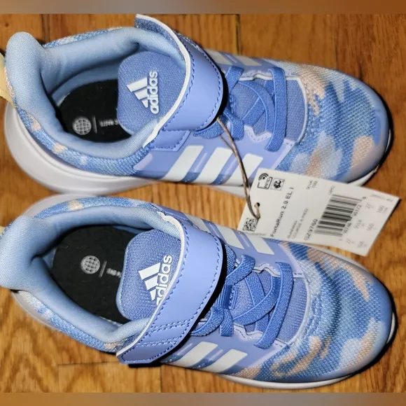 Adidas FortaRun 2.0 Cloudfoam Sport EL 'Blue Fusion Camo' shoes; Toddler size 10