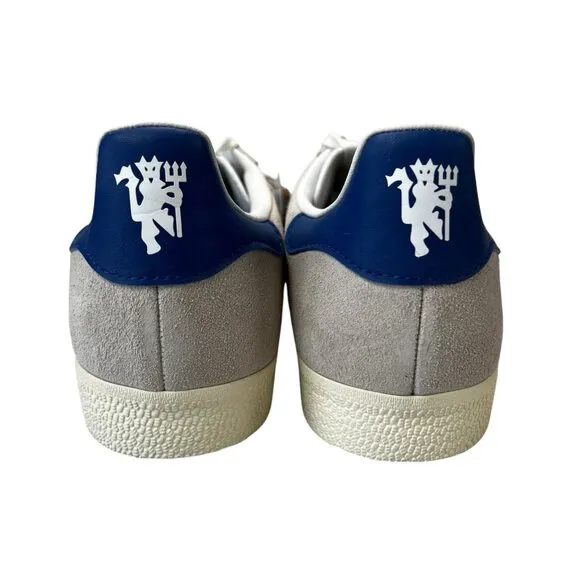Adidas Gazelle A-Club Manchester United Cream Blue Shoes IH2633 Men's Size 8.5