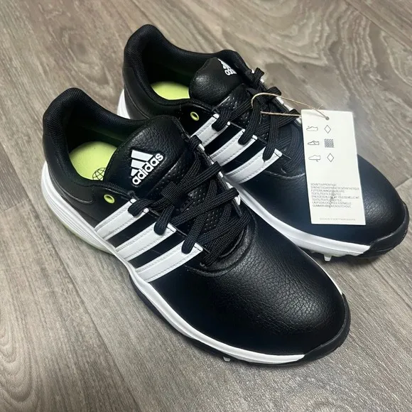 Adidas Golf Shoes Spiked Black White Performance Comfort Size Youth 4.5