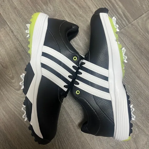 Adidas Golf Shoes Spiked Black White Performance Comfort Size Youth 4.5