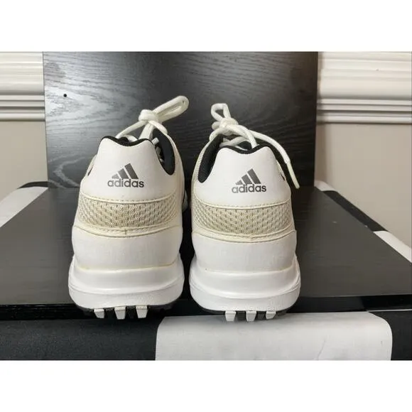 Adidas Men Traxion White Silver Mesh Leather Oxford‎ Sneaker Golf Shoe 9.5M 43.5