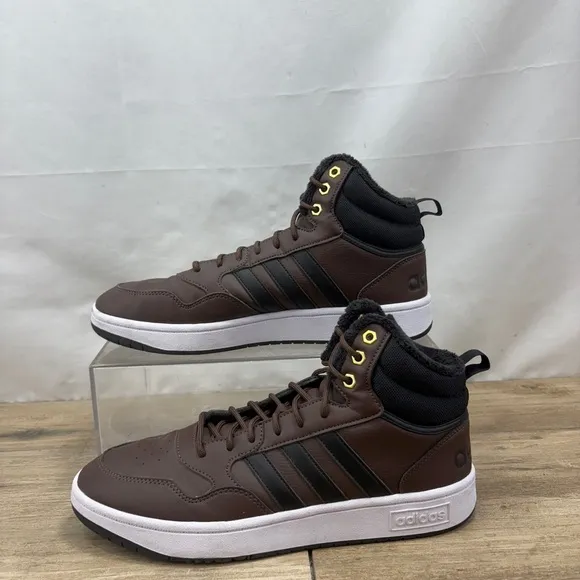Adidas Men's 10.5 Basketball Classic Fur Lining Brown Winterized Shoes