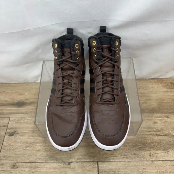 Adidas Men's 10.5 Basketball Classic Fur Lining Brown Winterized Shoes