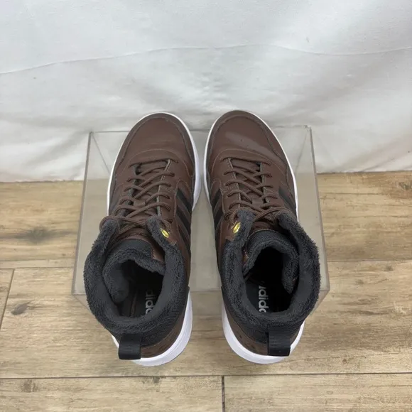 Adidas Men's 10.5 Basketball Classic Fur Lining Brown Winterized Shoes