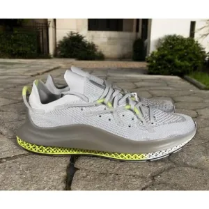 Adidas Mens 12 Rare Fusio Gray Solar Yellow Comfort Running Shoes Fast SHIP