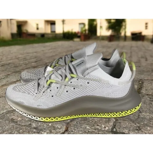 Adidas Mens 12 Rare Fusio Gray Solar Yellow Comfort Running Shoes Fast SHIP