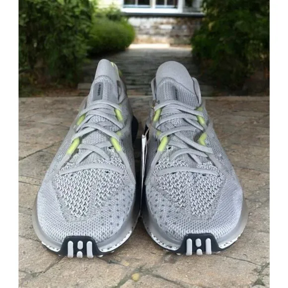 Adidas Mens 12 Rare Fusio Gray Solar Yellow Comfort Running Shoes Fast SHIP