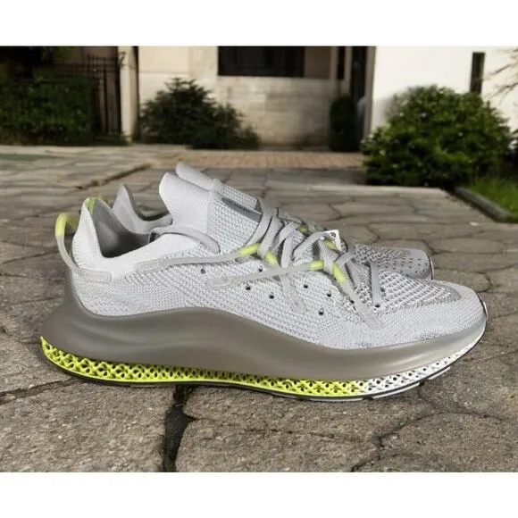 Adidas Mens 12 Rare Fusio Gray Solar Yellow Comfort Running Shoes Fast SHIP