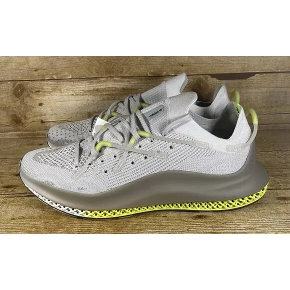 Adidas Mens 12 Rare Fusio Gray Solar Yellow Comfort Running Shoes Fast SHIP