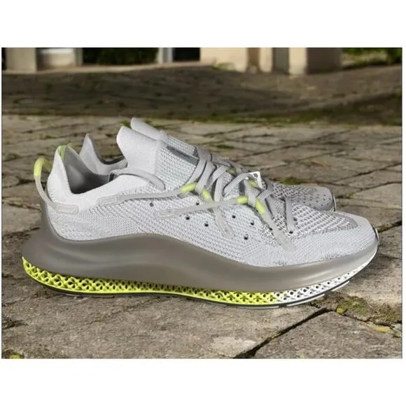 Adidas Mens 12 Rare Fusio Gray Solar Yellow Comfort Running Shoes Fast SHIP