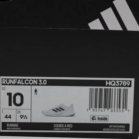 Adidas Men's Breathable Cushion Runfalcon 3 Low Running Shoes White Size 10