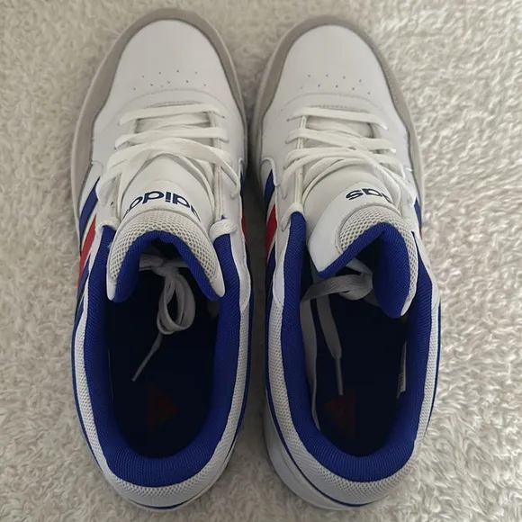 Adidas Men's Hoops 3.0 Low Top White, Red &amp; Blue Sneaker Size 10.5 NWT