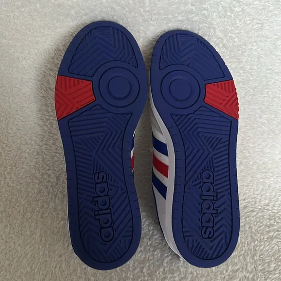 Adidas Men's Hoops 3.0 Low Top White, Red &amp; Blue Sneaker Size 10.5 NWT