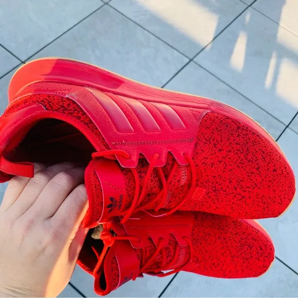 Adidas Men’s Red Mesh Upper Sneakers Sock Sport Shoes NEw