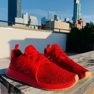 Adidas Men’s Red Mesh Upper Sneakers Sock Sport Shoes NEw