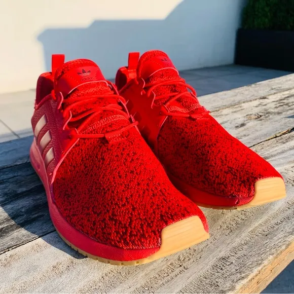 Adidas Men’s Red Mesh Upper Sneakers Sock Sport Shoes NEw
