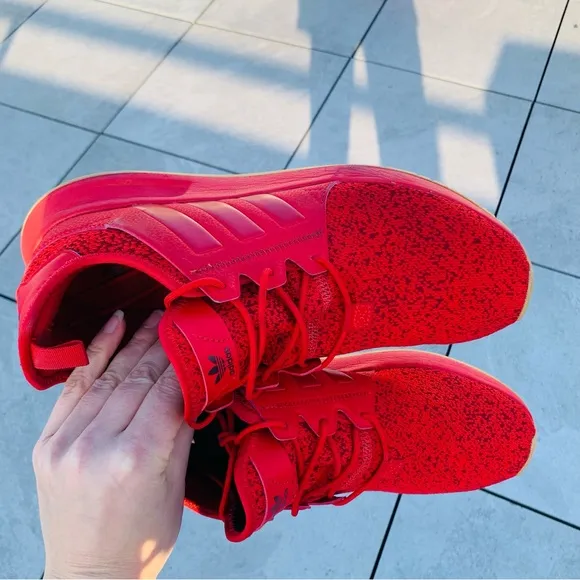 Adidas Men’s Red Mesh Upper Sneakers Sock Sport Shoes NEw