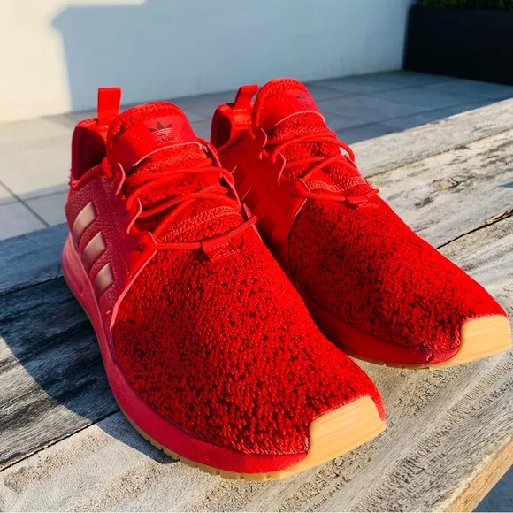 Adidas Men’s Red Mesh Upper Sneakers Sock Sport Shoes NEw