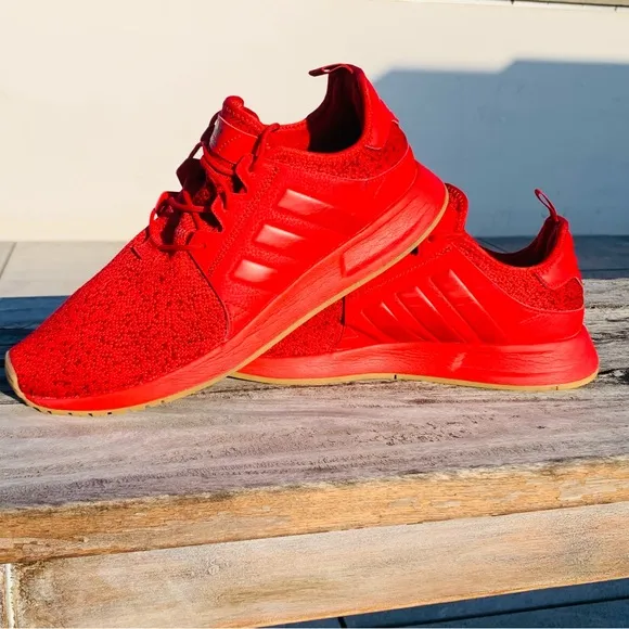 Adidas Men’s Red Mesh Upper Sneakers Sock Sport Shoes NEw