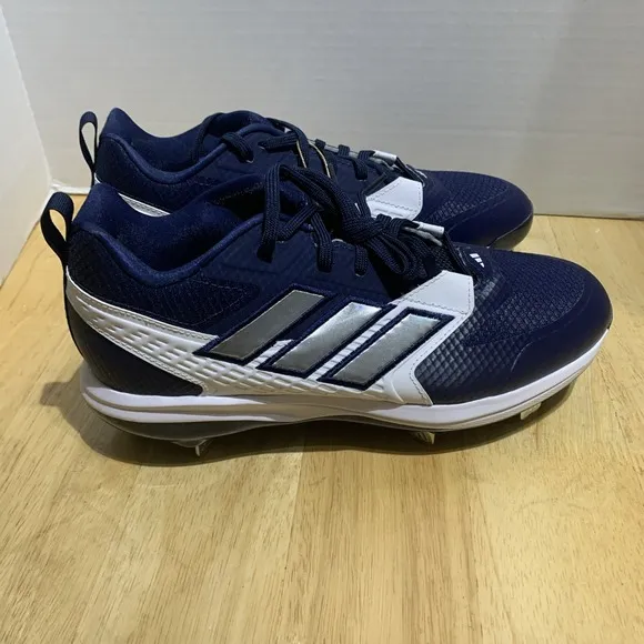 adidas Mens Shoes Size 9 Icon 8 Baseball Cleats Team Navy Blue Silver IG7100