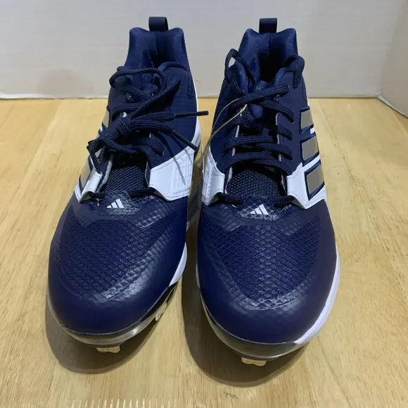 adidas Mens Shoes Size 9 Icon 8 Baseball Cleats Team Navy Blue Silver IG7100