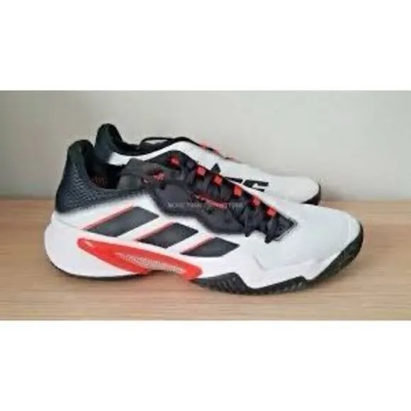 Adidas Men’s Size 13 Barricade Tennis Shoes Sneakers White Red Athletic Sport