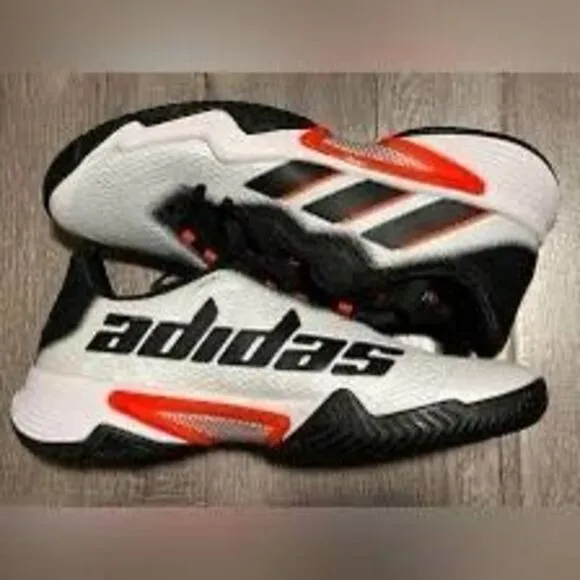 Adidas Men’s Size 13 Barricade Tennis Shoes Sneakers White Red Athletic Sport