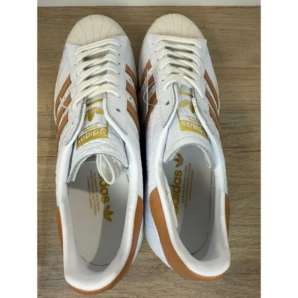 Adidas Men's Superstart 80s BB2229 Size 10 White Gold Sneakers Shoes NWOB