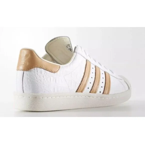 Adidas Men's Superstart 80s BB2229 Size 10 White Gold Sneakers Shoes NWOB