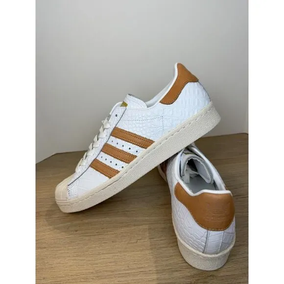 Adidas Men's Superstart 80s BB2229 Size 10 White Gold Sneakers Shoes NWOB