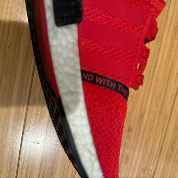 adidas NMD-R1 J “Scarlet Black “ Knit Sneakers Red Black  Size 5
