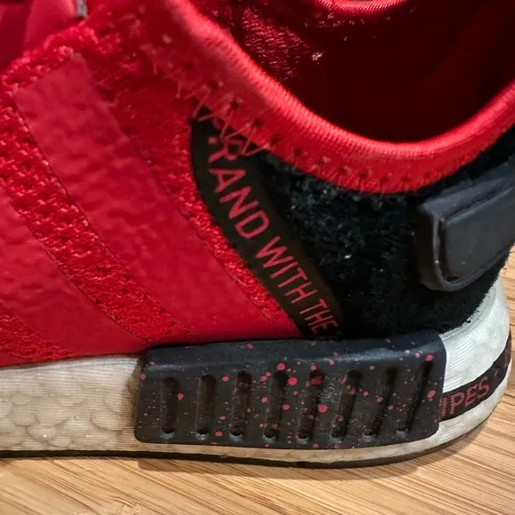 adidas NMD-R1 J “Scarlet Black “ Knit Sneakers Red Black  Size 5