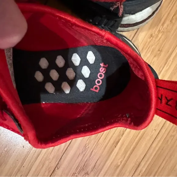 adidas NMD-R1 J “Scarlet Black “ Knit Sneakers Red Black  Size 5