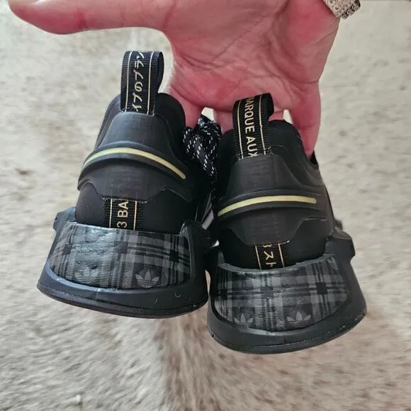 Adidas NMD_R1 V3 'Black Gold Metallic' Shoes Women's Size 8 (Youth 6.5) NEW