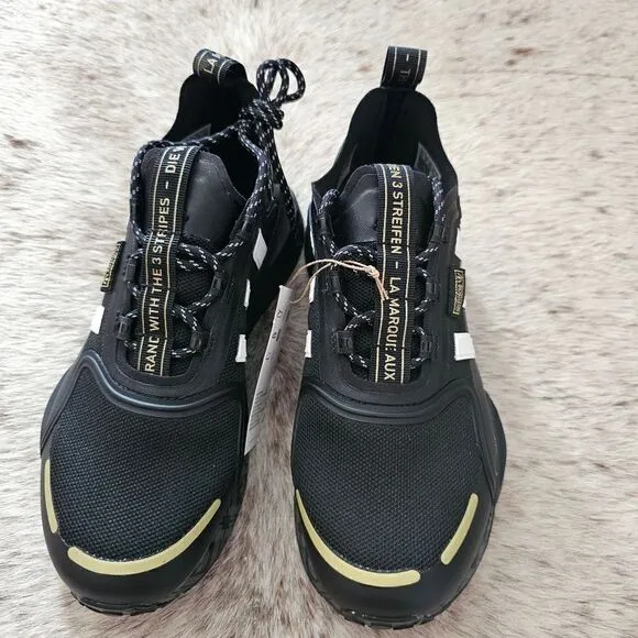 Adidas NMD_R1 V3 'Black Gold Metallic' Shoes Women's Size 8 (Youth 6.5) NEW