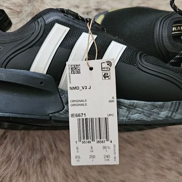 Adidas NMD_R1 V3 'Black Gold Metallic' Shoes Women's Size 8 (Youth 6.5) NEW