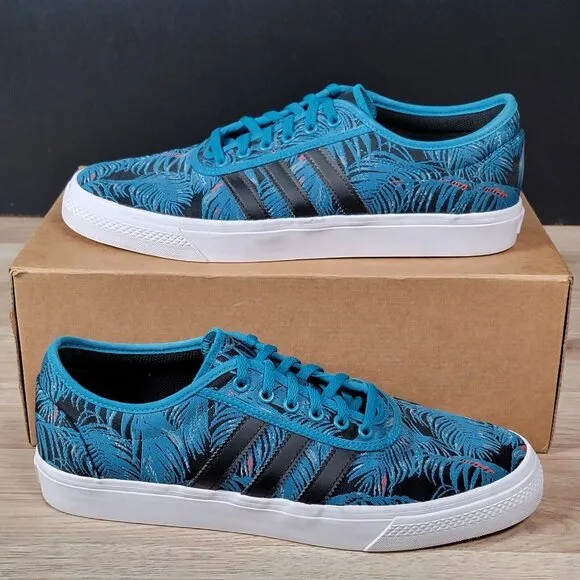 adidas Originals adi Ease Shoes Men Size 12 Blue Floral Athletic Sneakers EE6105
