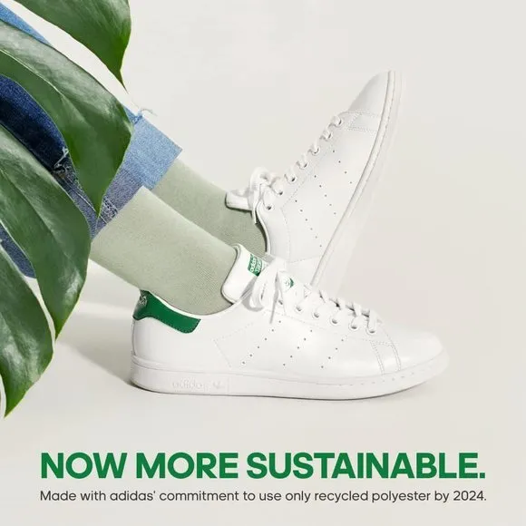 ADIDAS ORIGINALS MEN'S STAN SMITH (END PLASTIC WASTE) SNEAKER, WHITE/WHITE/