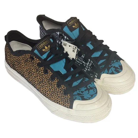 adidas Originals New Mens Size 8 Rare Nizza RF Leopard Skate Shoes Sneakers