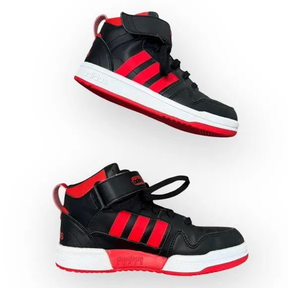 ADIDAS PostMove Mid J in Vivid Red, Size 2Y