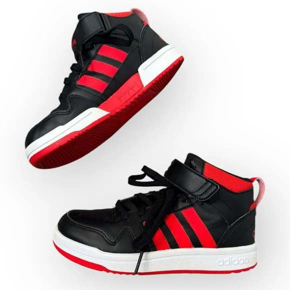 ADIDAS PostMove Mid J in Vivid Red, Size 2Y