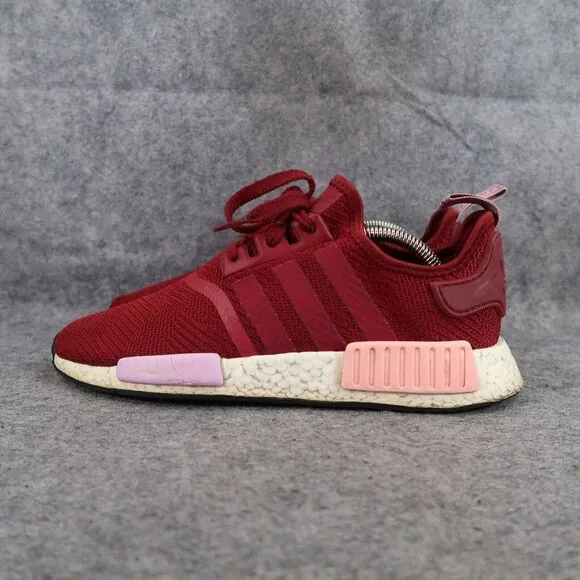 Adidas Shoes Womens 9.5 Athletic Trainer NMD R1 Sneaker Running Sport Active Red