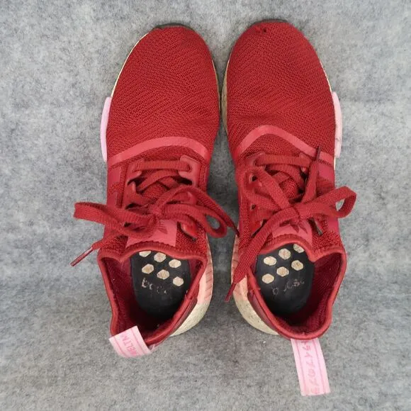 Adidas Shoes Womens 9.5 Athletic Trainer NMD R1 Sneaker Running Sport Active Red
