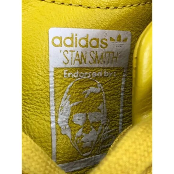 adidas Stan Smith FX0531 Men 6.5 Yellow Leather Slip-On Mule Clog Sneaker Shoes