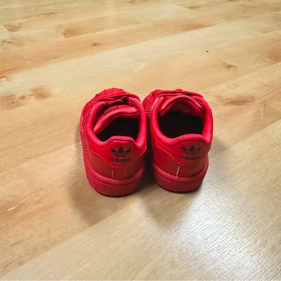 Adidas Superstar Ortholite Triple Red Toddler Slip-on Sneakers Size 5
