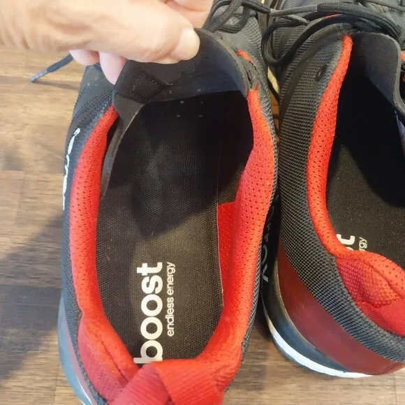 Adidas Terrex Walking Hiking Shoes Mens 14 Black Red 310 Boost Athletic Casual