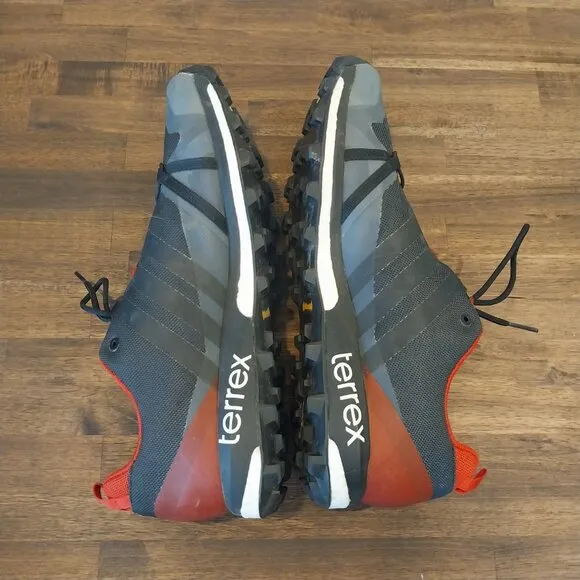 Adidas Terrex Walking Hiking Shoes Mens 14 Black Red 310 Boost Athletic Casual
