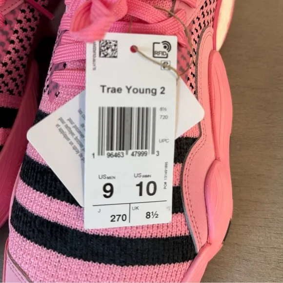 Adidas Trae Young 2 Men Basketball Shoes Bliss Pink Black US Men 9 Women 10
