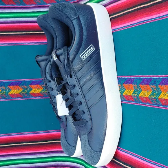 Adidas VL Court 3.0 Men's Skateboard Sneakers Navy Leather &amp; Suede size 10.5 NWT